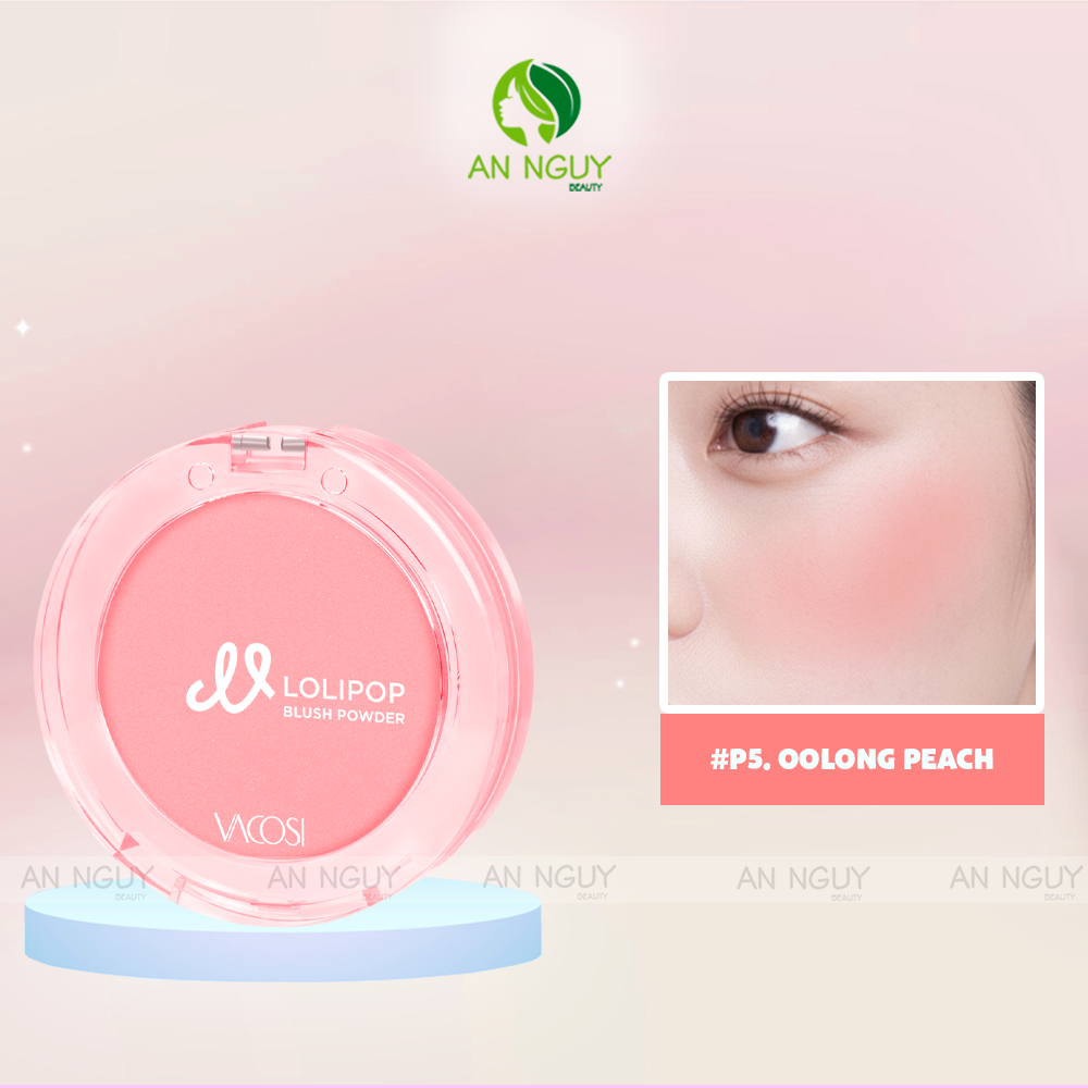 Phấn Má Hồng Vacosi Lolipop All Day Blush Powder VP14 Phấn Mịn, Trang Điểm Tự Nhiên 5.6g
