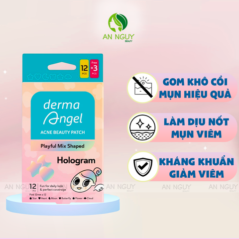Miếng Dán Mụn Derma Angel Acne Beauty Patch Vui Nhộn 12+3 Miếng