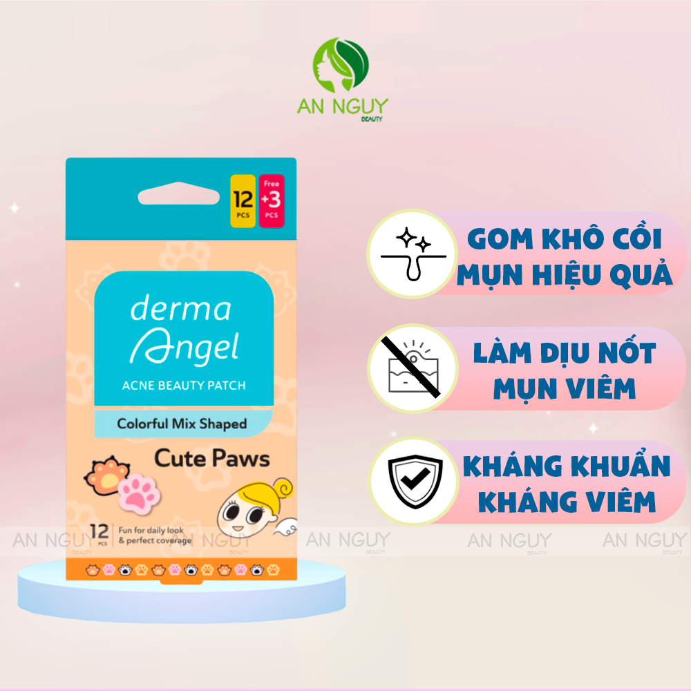 Miếng Dán Mụn Derma Angel Acne Beauty Patch Vui Nhộn 12+3 Miếng