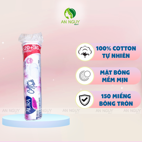 Bông Tẩy Trang Aura Cotton Pads 150 Miếng