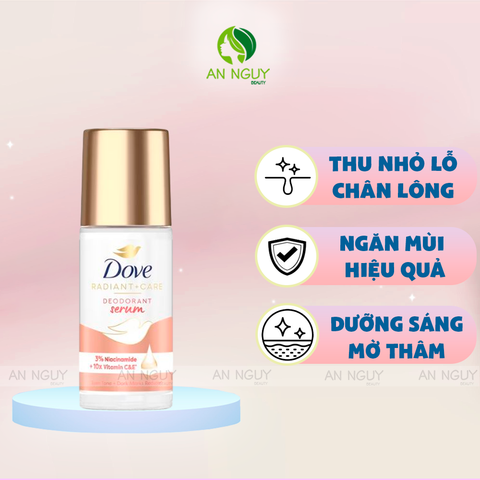 Lăn Khử Mùi Dove Deodorant Serum 3% Niacinamide Dưỡng Sáng Da Đều Màu Da 45ml