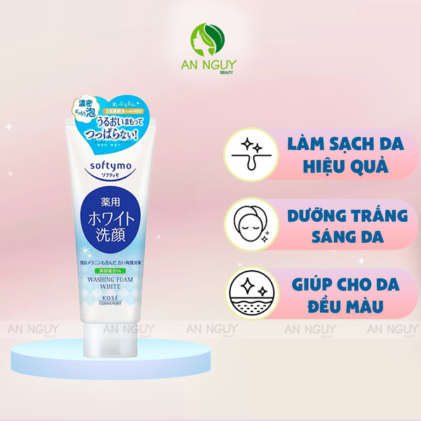 Sữa Rửa Mặt Kose Softymo Washing Foam White Dưỡng Trắng 150g
