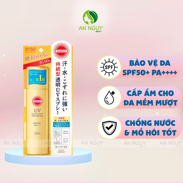 Xịt Chống Nắng Kose Suncut UV Perfect Spray Super Water Proof Bảo Vệ Da, Chống Thấm Nước 90g