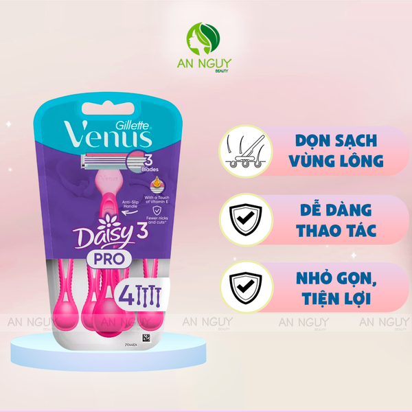 Dao Cạo Nữ Gillette Venus Daisy 3 Pro - Hộp 4 Cây