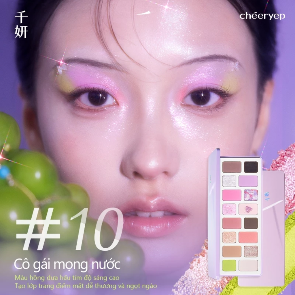 Bảng Phấn Mắt 16 Ô Qianyan Cheeryep True Colors Staring 14.5g