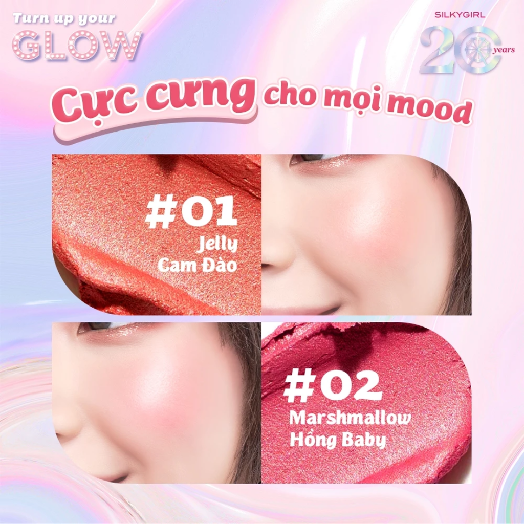 Má Hồng Kem SilkyGirl Glow Up Blusher Căng Bóng Tự Nhiên 4g