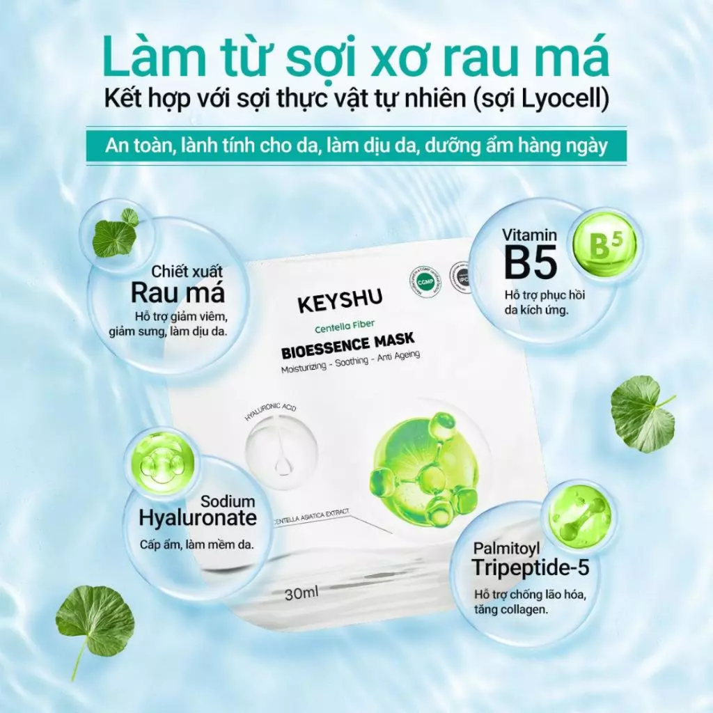 Hộp 10 Miếng Mặt Nạ Dưỡng Da Keyshu Bioessence Mask 5 In 1