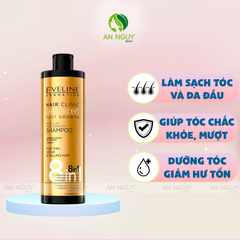 Dầu Gội Eveline Cosmetics Shampoo 8In1 Dưỡng Ẩm, Dưỡng Tóc Bóng Mượt 400ml
