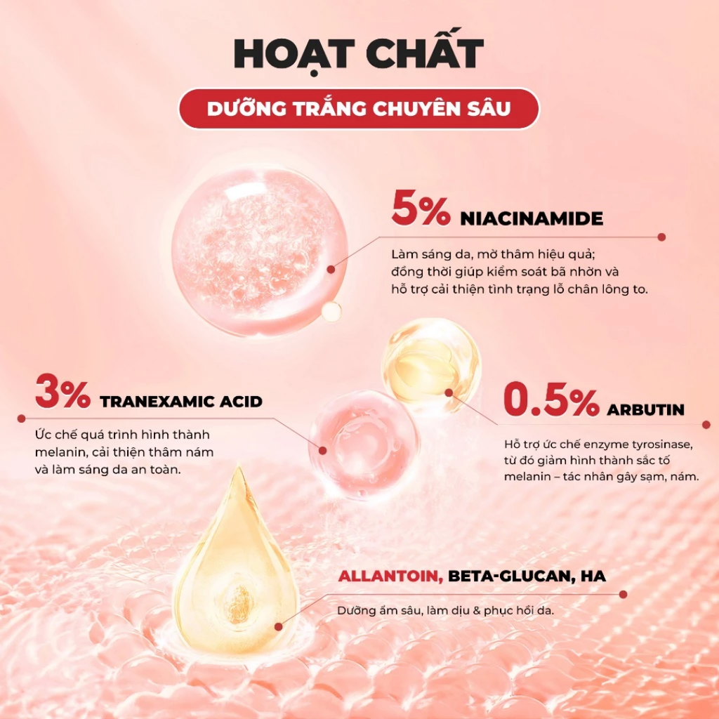 Tinh Chất Tia'm Tranexin Nia Vita Serum Dưỡng Trắng, Mờ Thâm Nám Dành Cho Da Dầu Mụn 40ml