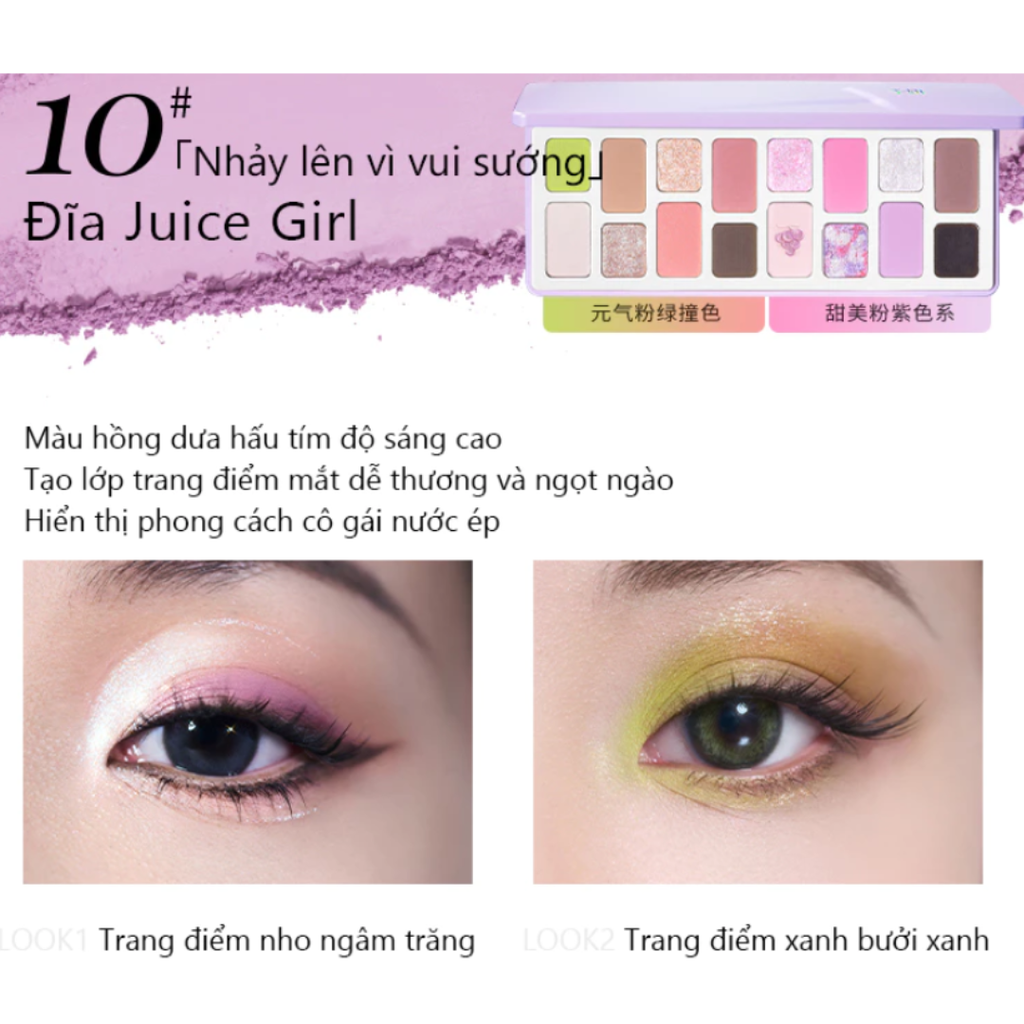 Bảng Phấn Mắt 16 Ô Qianyan Cheeryep True Colors Staring 14.5g