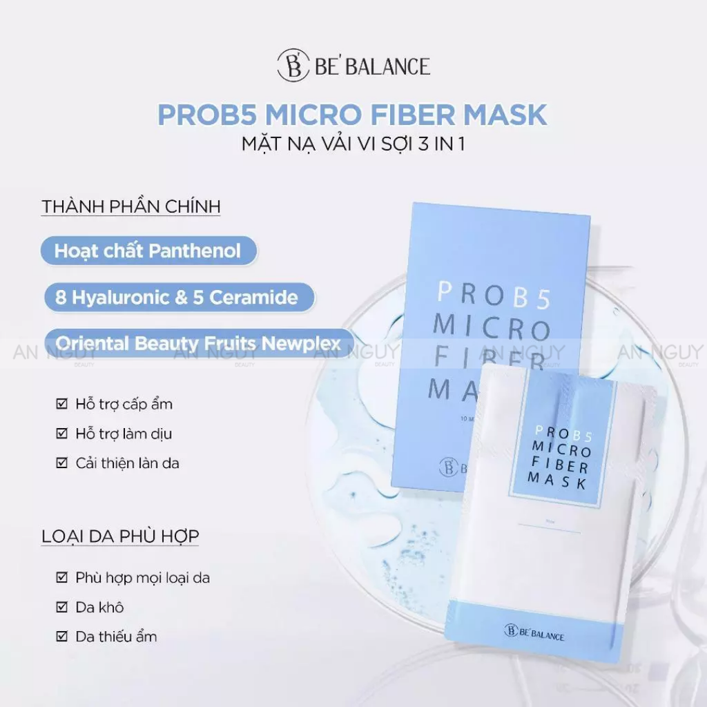 Mặt Nạ Vải Vi Sợi  3 In 1 Be’Balance Pro B5 Micro Fiber Mask 30g