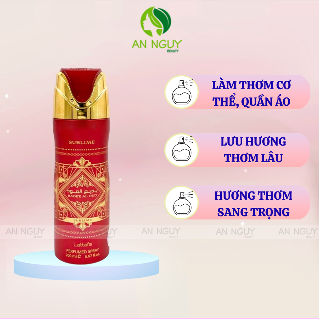 Xịt Khử Mùi Lattafa Body Perfumed Spray 200ml