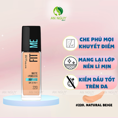 Kem Nền Maybelline Fit Me Matte + Poreless Foundation Mịn Nhẹ, Kiềm Dầu 30ml
