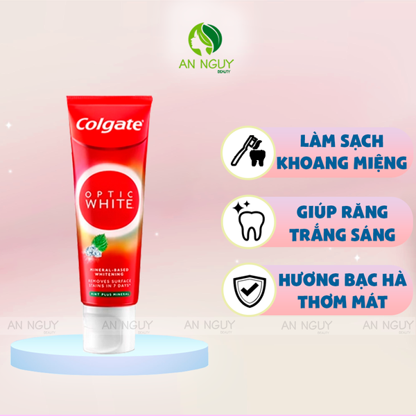 Kem Đánh Răng Colgate Optic White Mint Plus Mineral 100g