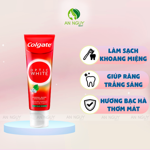 Kem Đánh Răng Colgate Optic White Mint Plus Mineral 100g