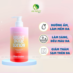Sữa Dưỡng Thể Five Grains Niacinamide Night Body Lotion Sáng Da Cấp Ẩm Ban Đêm 500ml (Premium Edition)
