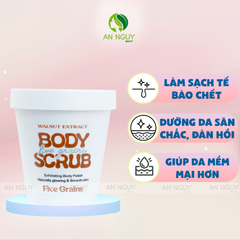 Tẩy Tế Bào Chết Body Five Grains Walnut Extract Body Scrub Chiết Xuất Quả Óc Chó Dưỡng Sáng Da 200g