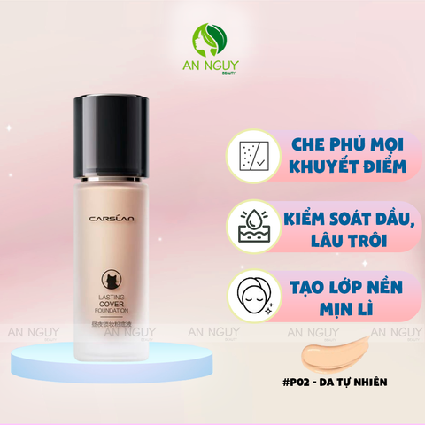 Kem Nền Carslan Lasting Cover Foundation Kiềm Dầu Lâu Trôi 30g