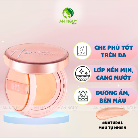 Phấn Nước Hexze Rightening Longlasting Cushion Foundation Lâu Trôi Mịn Đẹp 15g x2