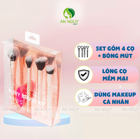 Bộ Cọ Trang Điểm Vacosi Flawless Face Brush Kit (Phiên Bản Golden Dragon)