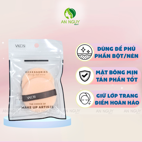 Set 2 Bông Phấn Khô Vacosi Dùng Phủ Phấn