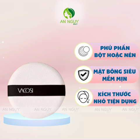Bông Phấn Khô Tròn Vacosi Round Puff