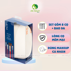Bộ Cọ Trang Điểm Vacosi Sisterland Brush Set 8 Cây Kèm Ví Đựng - BC31