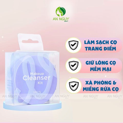 Hộp Rửa Cọ Trang Điểm Kèm Xà Bông Vacosi Makeup Cleanser Kit DC14 48g