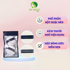 Bộ 2 Bông Phấn Phủ Amortals Silky Velvet Natural Finishing Powder Puff