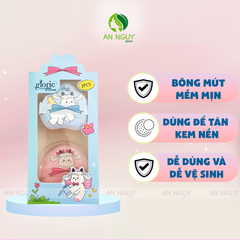 Set 2 Bông Mút Tán Nền Glorie Baa-Baa Sheep Collection - Extra Thick & Bouncy Water Expanding Puff Duo With Storage Case