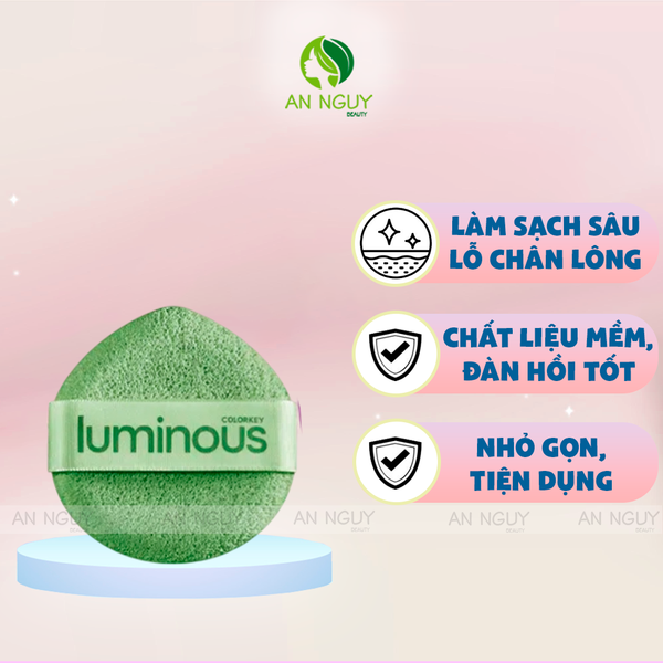 Bông Mút Rửa Mặt Colorkey Luminous Green Facial Cleangsing Sponge