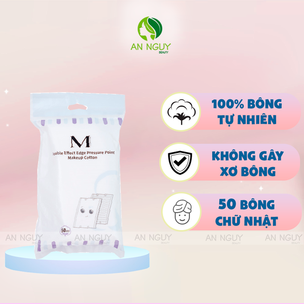 Bông Tẩy Trang Cotton Melomeli 100% Cotton Túi 50 Miếng