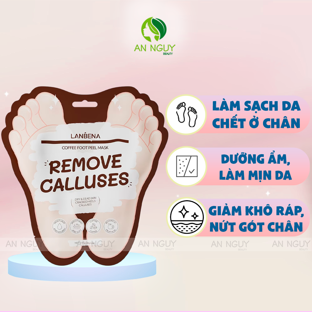 Mặt Nạ Da Chân Lanbena Foot Peel Mask Remove Calluses Làm Sạch Tế Bào Chết 40g/Đôi