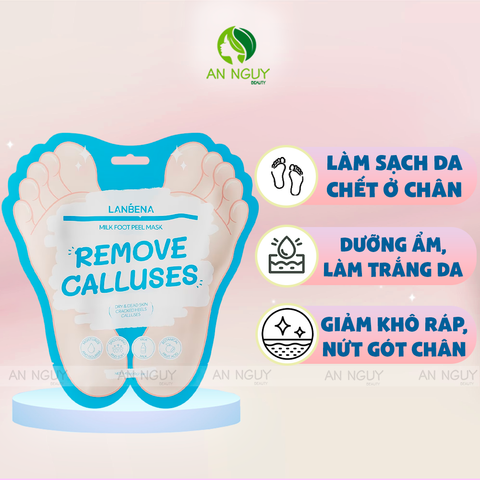 Mặt Nạ Da Chân Lanbena Foot Peel Mask Remove Calluses Làm Sạch Tế Bào Chết 40g/Đôi