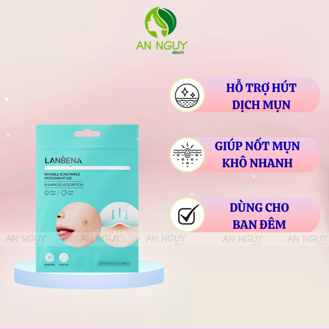 Miếng Dán Mụn Lanbena Invisible Acne Pimple Patch Night Use Hỗ Trợ Giảm Mụn, Làm Dịu Da 39 Miếng