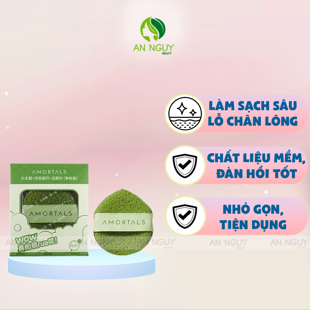 Bộ Bông Rửa Mặt Amortals Face Washing Puff Dùng Để Làm Sạch
