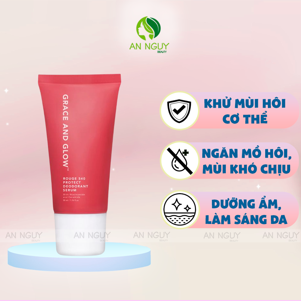 Lăn Khử Mùi Grace And Glow Deodorant Serum Làm Sáng Da, Ngăn Mùi Mồ Hôi Hiệu Quả 50ml