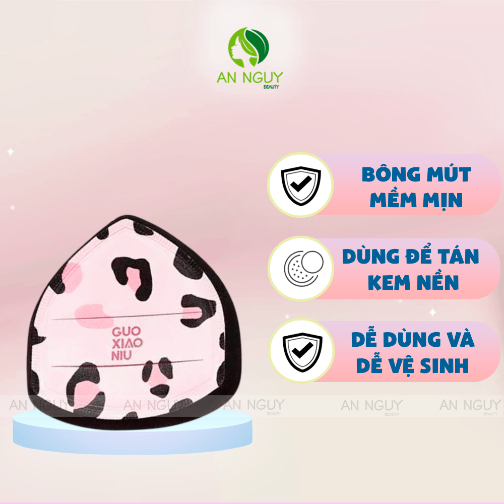 Mút Tán Nền Báo Đốm Guoxiaoniu Powder Puff