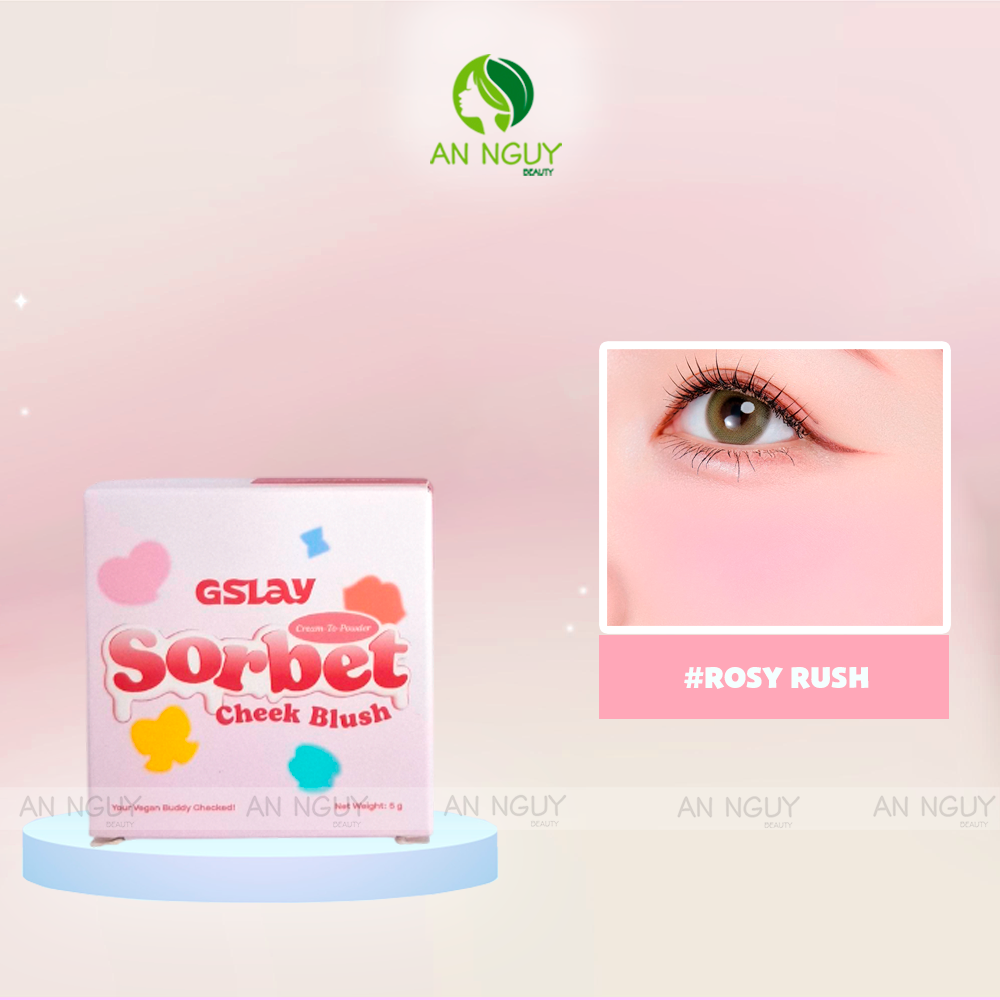 Má Hồng Kem Gslay Sorbet Cheek Blush Thuần Chay Mịn Lì Và Nhũ Dễ Tán Bền Màu 5g