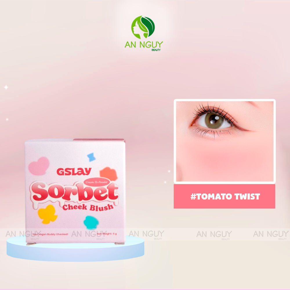 Má Hồng Kem Gslay Sorbet Cheek Blush Thuần Chay Mịn Lì Và Nhũ Dễ Tán Bền Màu 5g