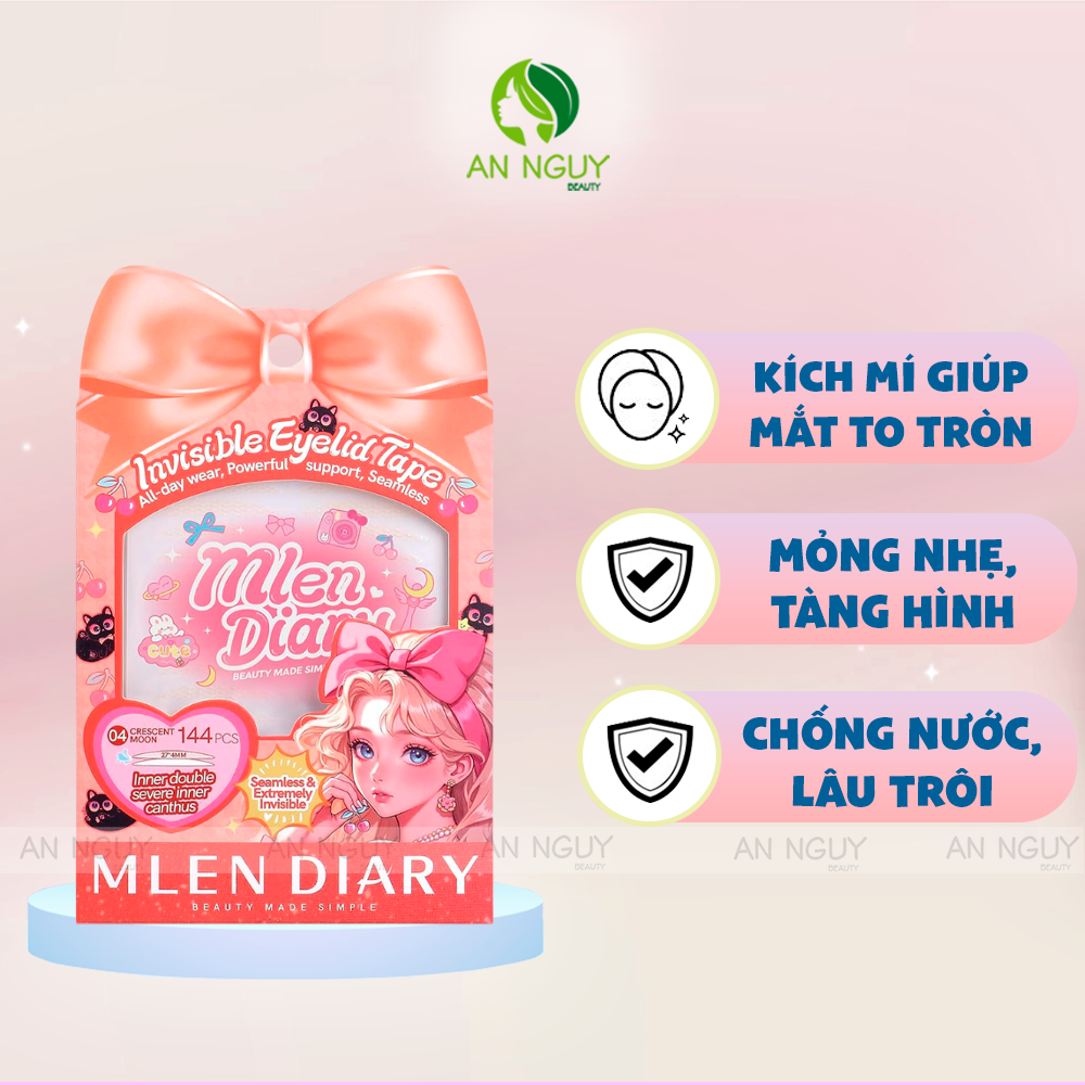 Kích Mí Mlen Diary Invisible Eyelid Tape Hình Lưỡi Liềm Đa Năng