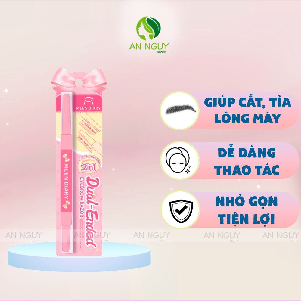 Dao Tỉa Chân Mày 2 Đầu Mlen Diary Dual-Ended Eyebrow Razor 2 In 1