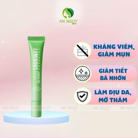 Kem Giảm Mụn Colorkey Luminous Green Tea Purifying Acne Treatment Chiết Xuất Trà Xanh 20g