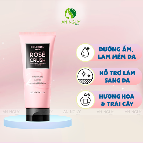 Sữa Dưỡng Thể Sáng Da Colorkey Rosé Rosé Crush Perfumed Brightening Body Lotion 200g