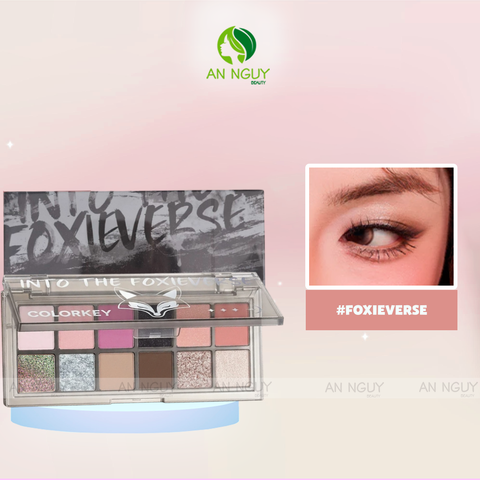 Bảng Phấn Mắt 12 Ô Colorkey Foxieverse Chroma 12-Color Palette Nhũ Lì, Màu Đậm Chuẩn 14.2g (Phiên Bản Đặc Biệt)