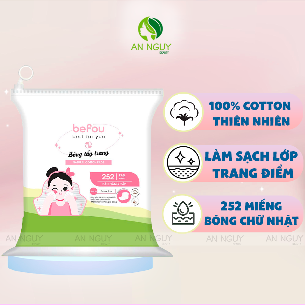Bông Tẩy Trang Befou 100% Cotton Mềm Mại