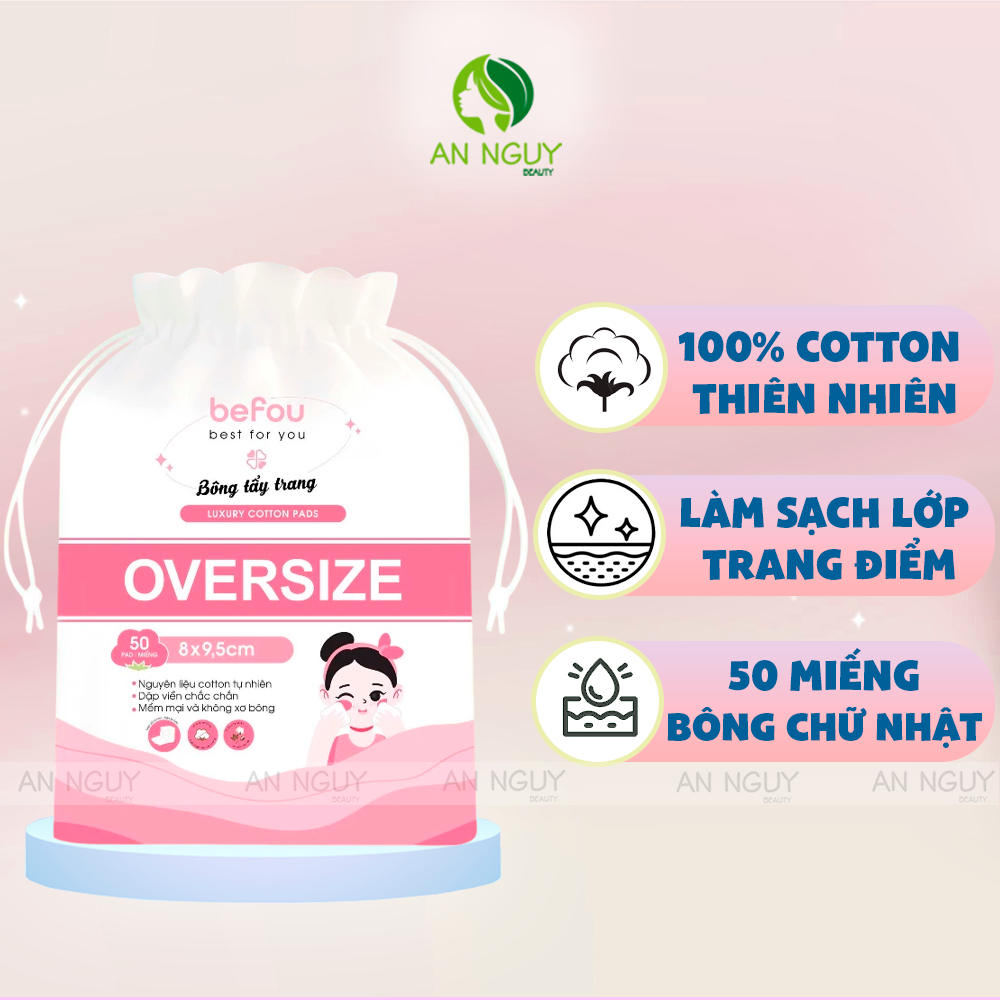 Bông Tẩy Trang Befou 100% Cotton Mềm Mại