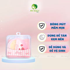 Bông Mút Tán Nền Glorie Strawberry Cake Collection - Marshmallow Puff With Storage Case