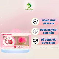 Set 2 Bông Mút Tán Nền Glorie Strawberry Cake Collection - Foundation Makeup Puff Duo