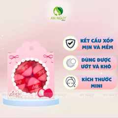 Set 8 Bông Phấn Ngón Tay Glorie Strawberry Cake Collection - Dual Dry & Wet Use Mini Finger Cushion Puffs